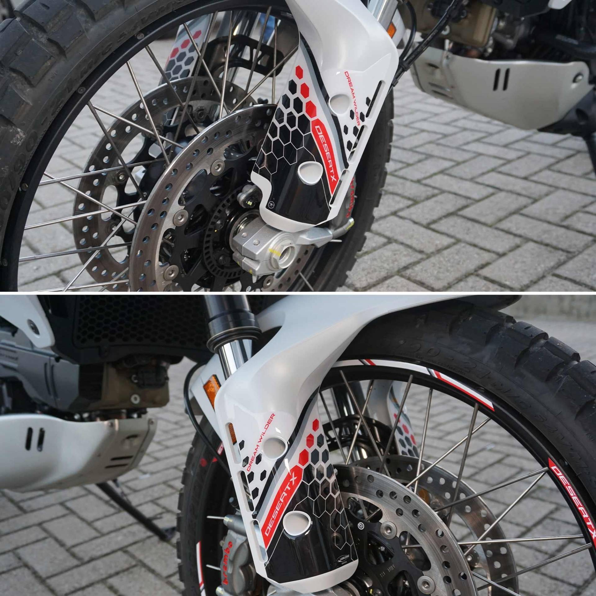 labelbike - 3D Aufkleber Motorrad Schutzblech kompatibel mit Ducati DesertX von LABELBIKE