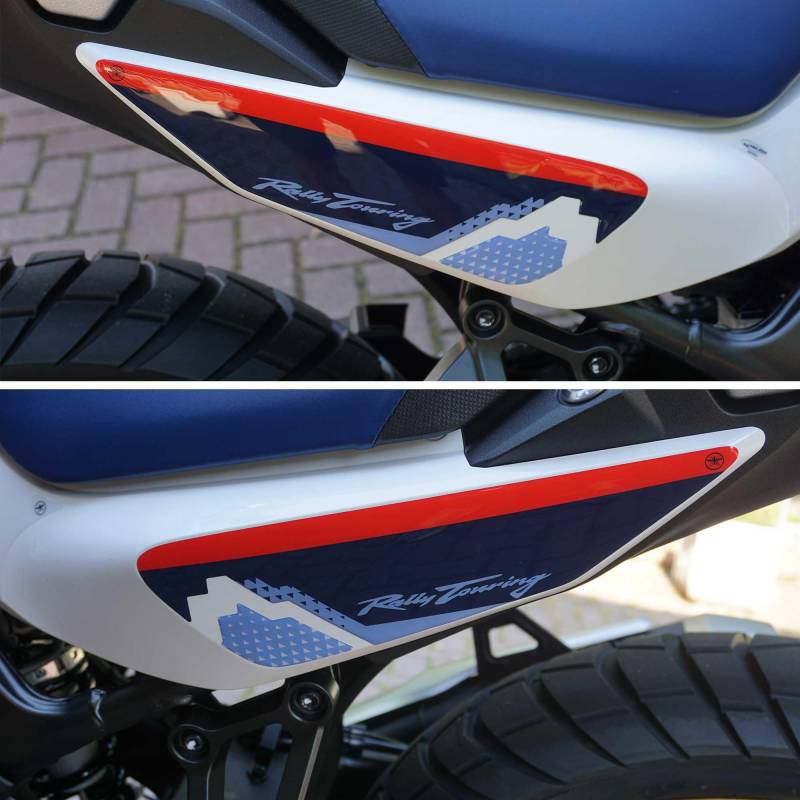 labelbike - 3D Aufkleber für Motorrad Heckseiten Seitenteile unter dem Sitz Schutz kompatibel mit Honda Transalp 2023 von LABELBIKE
