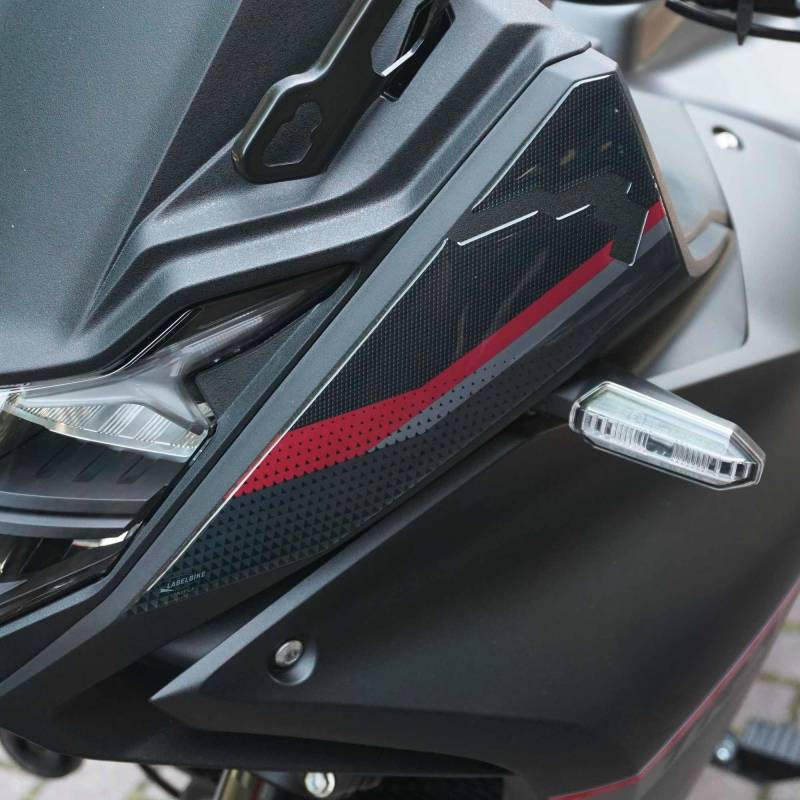 labelbike - 3D Aufkleber Dekorationen und Schutz für die vordere Mündung des Motorrads kompatibel mit Honda Transalp 2023 von LABELBIKE