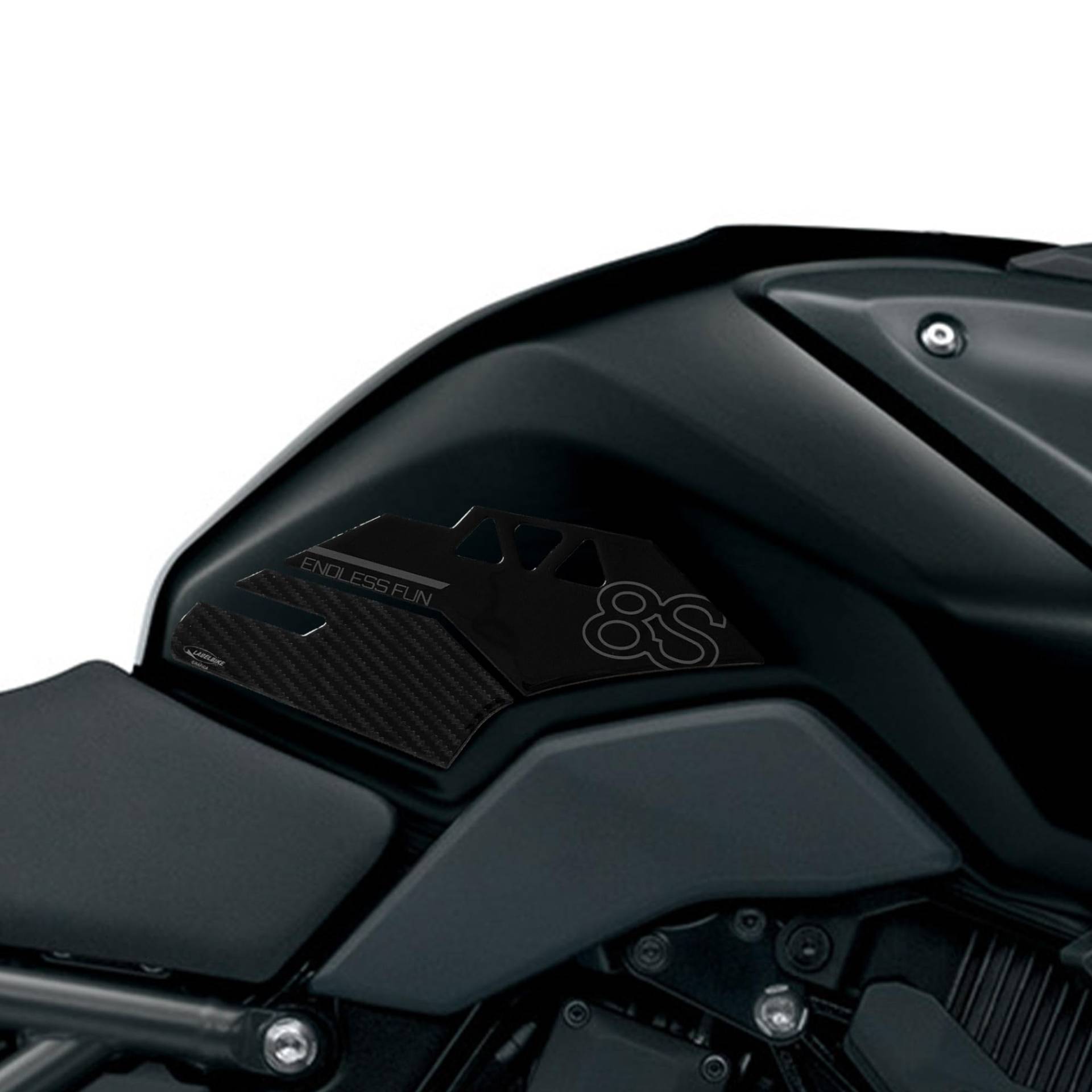 labelbike - 3D Aufkleber für Motorrad-Tank-Seitenschutz, kompatibel mit Suzuki GSX-8S - Grau labelbike - 3D Aufkleber für Motorrad-Tank-Seitenschutz, kompatibel mit Suzuki GSX-8S - Grau von LABELBIKE