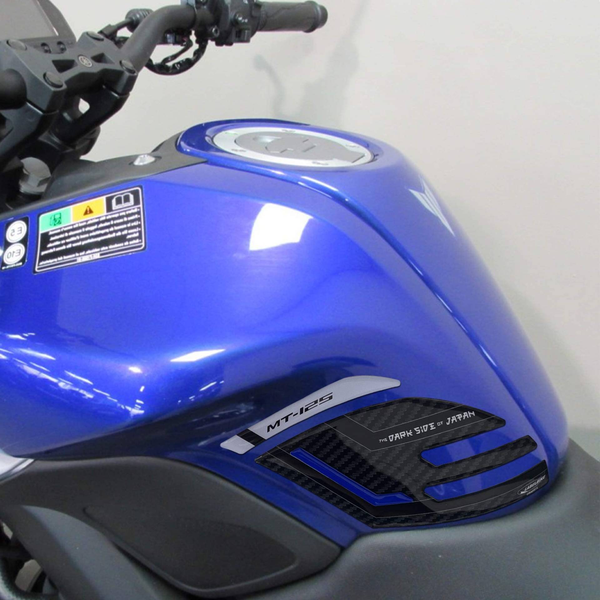 labelbike - 3D Gelharz Aufkleber für Motorrad Tankseitenschutz kompatibel mit Yamaha Mt125 2020-2023 - Farbe Grau von LABELBIKE