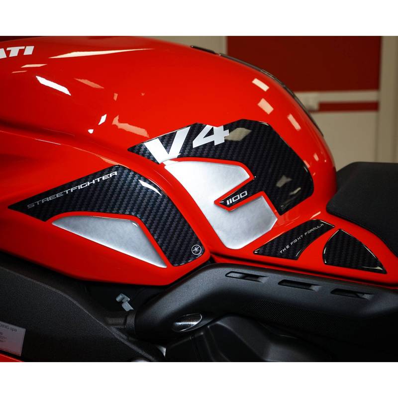 labelbike - 3D Seitentankaufkleber kompatibel mit Ducati Streetfighter V4 2020-21 von LABELBIKE