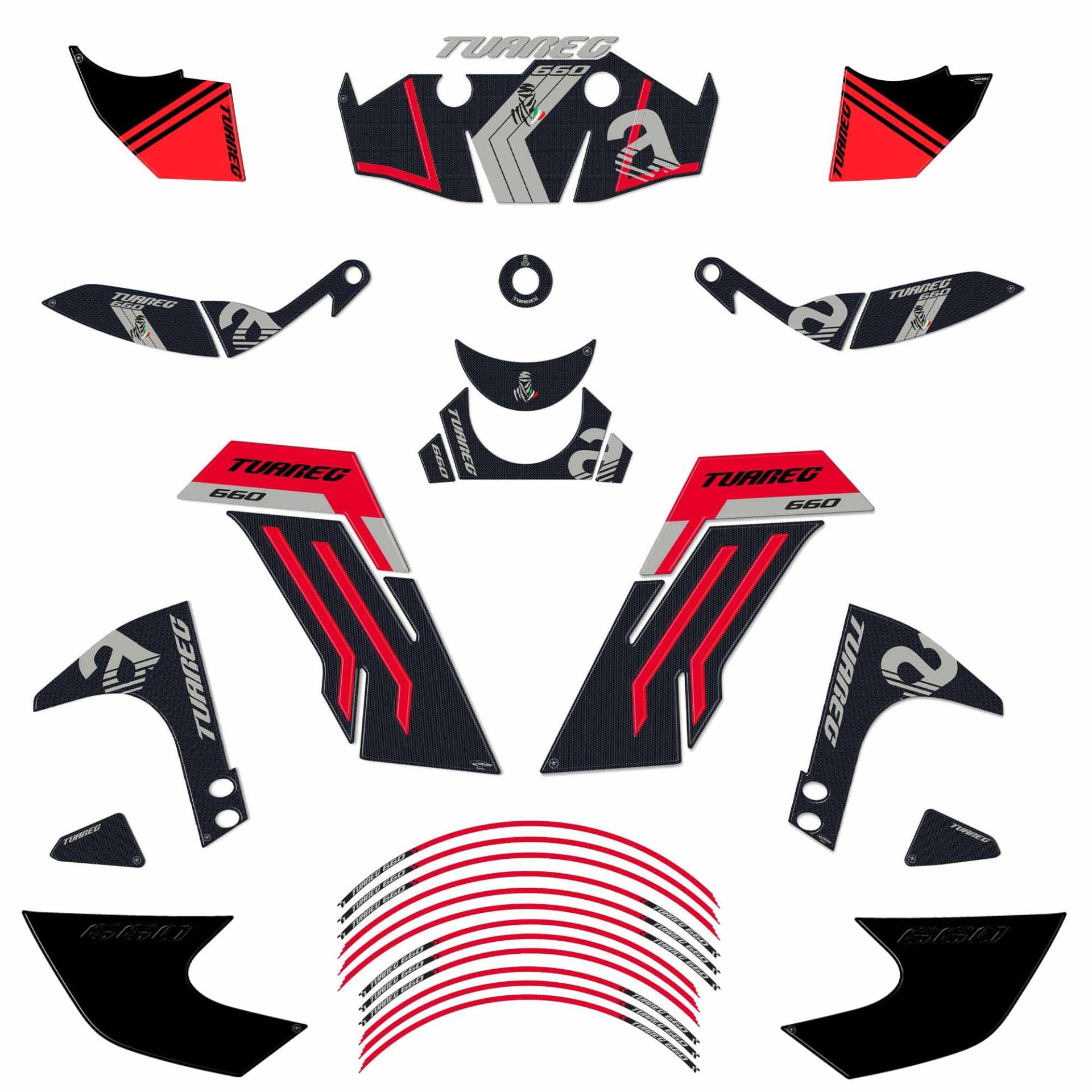 labelbike - Komplett Set Motorrad Aufkleber 3D Dekorationen und Schutz aus Harz kompatibel mit Aprilia Tuareg 660 2022-2025 labelbike - Komplett Set Motorrad Aufkleber 3D Dekorationen und Schutz aus Harz kompatibel mit Aprilia Tuareg 660 2022-2025 von LABELBIKE