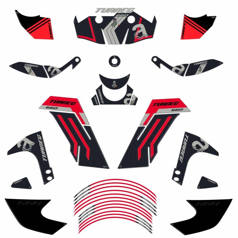labelbike - Komplett Set Motorrad Aufkleber 3D Dekorationen und Schutz aus Harz kompatibel mit Aprilia Tuareg 660 2022-2025 von LABELBIKE