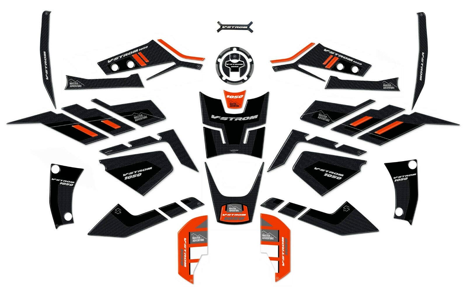 labelbike - Komplettset 3D Harz Aufkleber für Motorräder kompatibel mit Suzuki V-Strom 1050 Vstrom Orange labelbike - Komplettset 3D Harz Aufkleber für Motorräder kompatibel mit Suzuki V-Strom 1050 Vstrom Orange von LABELBIKE