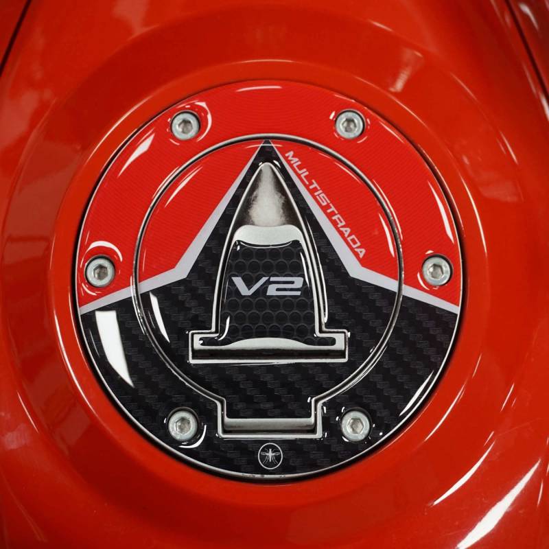labelbike - Motorrad Tankdeckelschutz 3D Aufkleber kompatibel mit Ducati Multistrada V2 und V2s ab 2021 von LABELBIKE