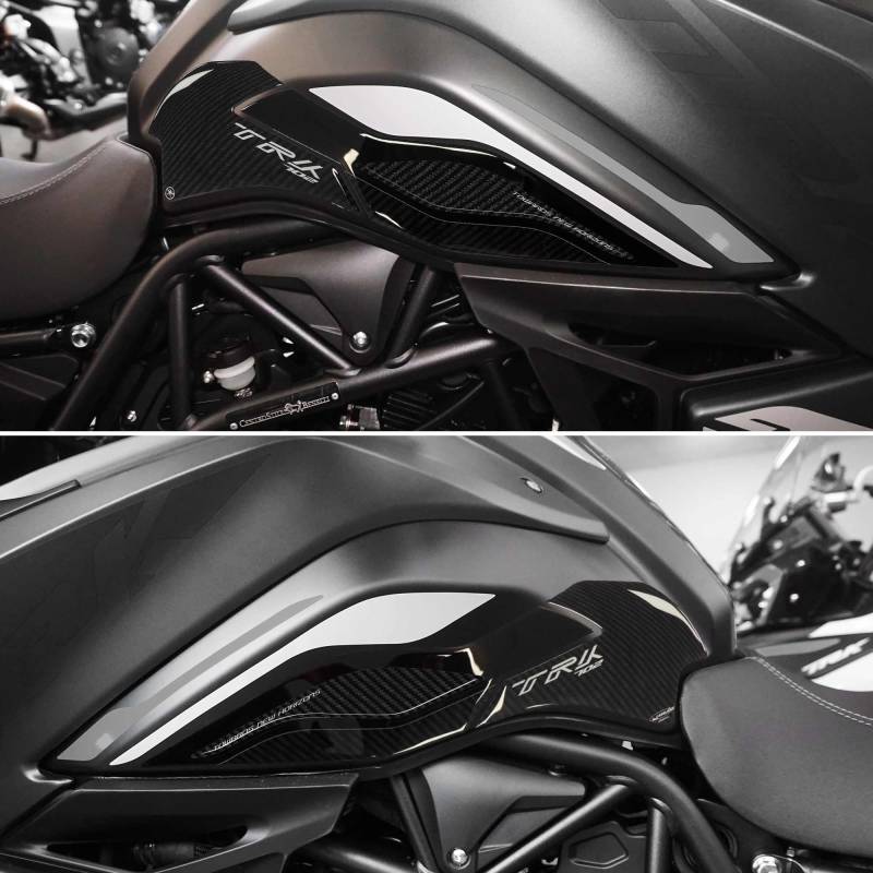 labelbike - Seitentankschutz 3D Motorrad Aufkleber kompatibel mit Benelli TRK 702 - Carbon-ähnlich von LABELBIKE