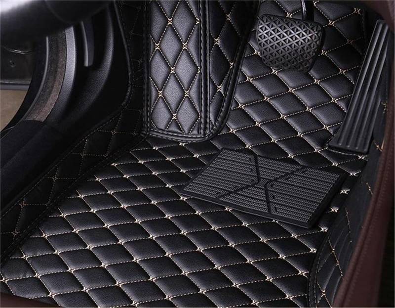 Auto Fußmatten Teppich Auto-Fußmatten Lederteppiche Custom Auto Interior Zubehör Für Toyota Für Corolla Für Hybrid 2019 2020 Antirutschmatten Auto (Color : Black beige1) von LABMAT