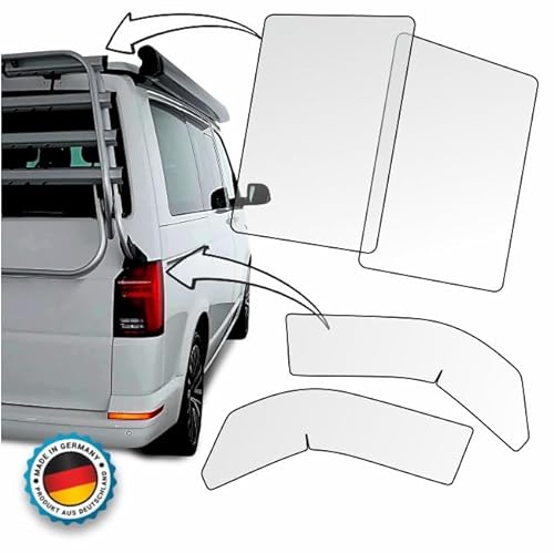 LACKSCHUTZSHOP Lackschutzfolie Pads passend für Fahrradheckträger VW T6 / T6.1 | Schutzfolie transparent passend für Heckträger Heckklappe Volkswagen und Fahrradträger Thule von LACKSCHUTZSHOP