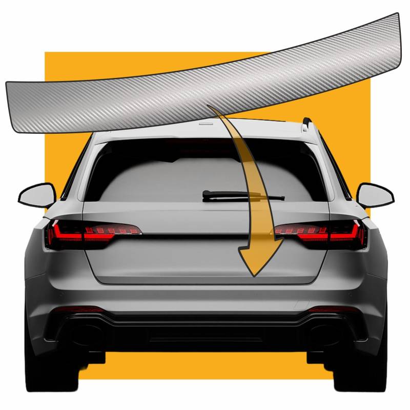 LACKSCHUTZSHOP Lackschutzfolie passend für MG ZS | ZSev ab BJ 2021 | 3D Carbon Silber Ladekantenschutz, Kantenschutz, Schutzfolie | 150µm Auto-Folie Fieberglas Optik Silber incl. Montage Zubehör von LACKSCHUTZSHOP