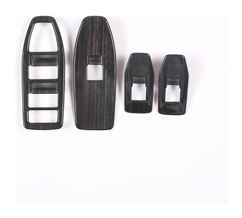Tür Fenster Brille Lifter Knopf Für B&MW X1 U11 2023 2024 Autofensterglas Hebeknöpfe Rahmenverkleidung Aufkleber Auto-Innenaufkleber(Black Wood Grain) von LADPZJNW