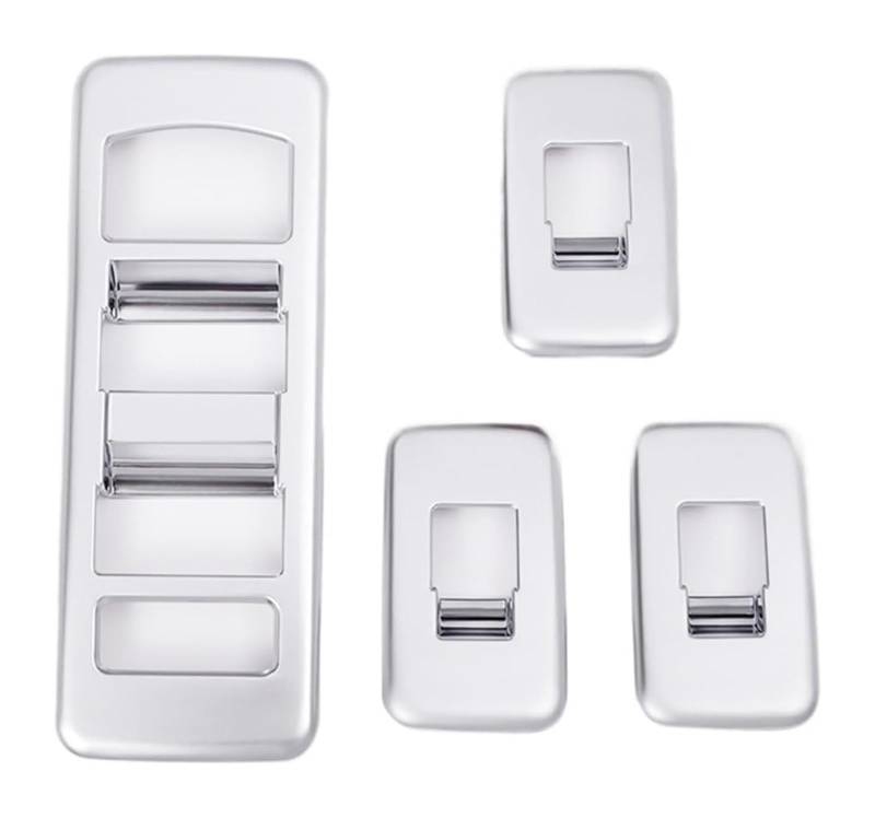 Tür Fenster Brille Lifter Knopf Für L&and Für R&over Für R&ange Für R&over Sport 2014-2017 Autofenster Glasliftknöpfe Rahmenverkleidung Aufkleber Innenausstattung 4St(Silber) von LADPZJNW