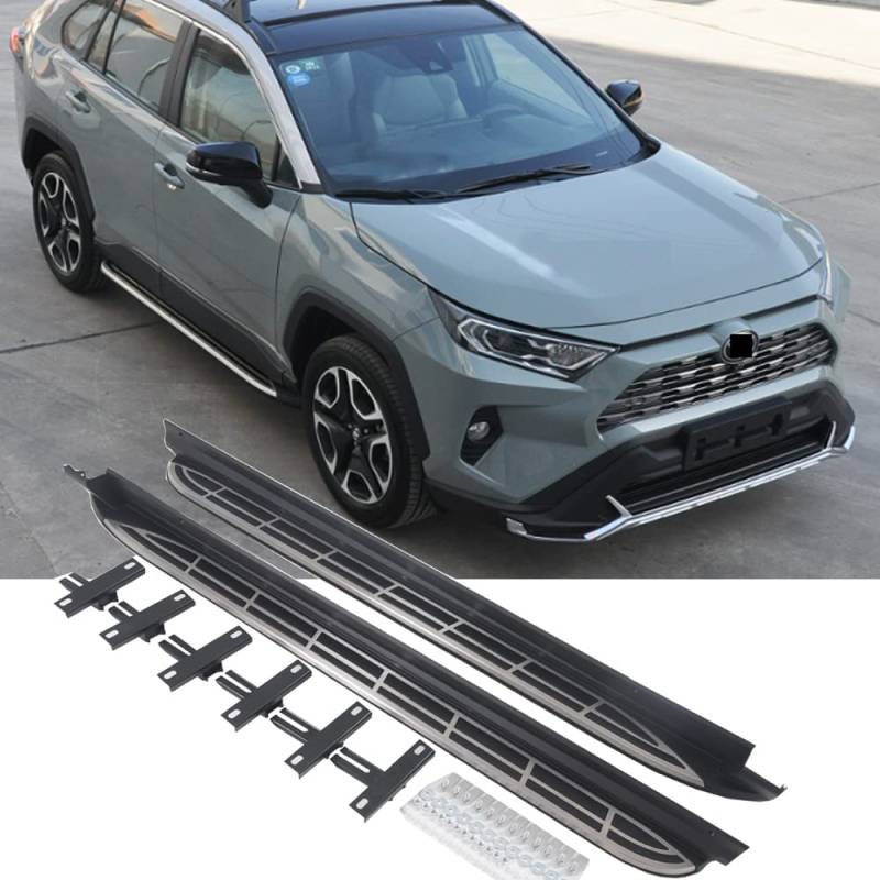 Für Toyota RAV4 2019 2020 2021 + Trittbrett Seitenstufe Nerf Bar Protect Pedale 2 Stück/Set von VeeBrite