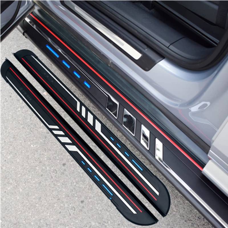 LAFENG Trittbrett für Audi Q7 2006–2015, Aluminiumlegierung, Schwarz/Silber, Nützlich, Seitliche Trittfläche, Nerf-Stange, 2 Pedale, Seitentreppe von VeeBrite