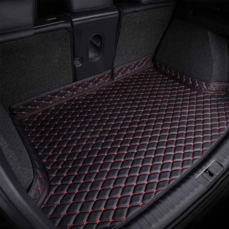 Auto Leder Kofferraummatten FüR B-MW 5er G31 Touring Wagon 7.Gen 2017-2022,Kofferraum Schutzmatte Kofferraumwanne Teppich rutschfest Staubdicht ZubehöR,D/Black-red von LAFENI