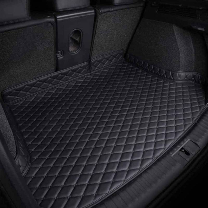 Auto Leder Kofferraummatten FüR S-Koda Octavia Wagon 2018-2023,Kofferraum Schutzmatte Kofferraumwanne Teppich rutschfest Staubdicht ZubehöR,A/Black von LAFENI
