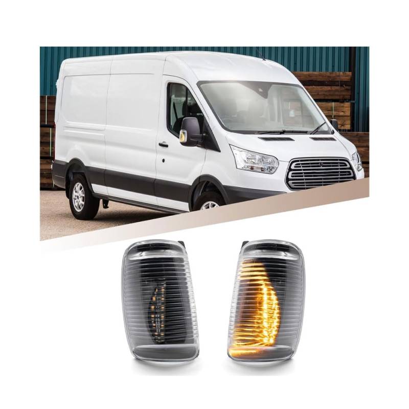 Rückspiegel Blinker Lampe für Ford Transit 150 250 350 350HD 2015-2021, Auto Dynamische Blinkerlicht Seitenspiegel Blinkerleuchte Blinkerlampe Blinkerleuchten Zubehör von LAFENI