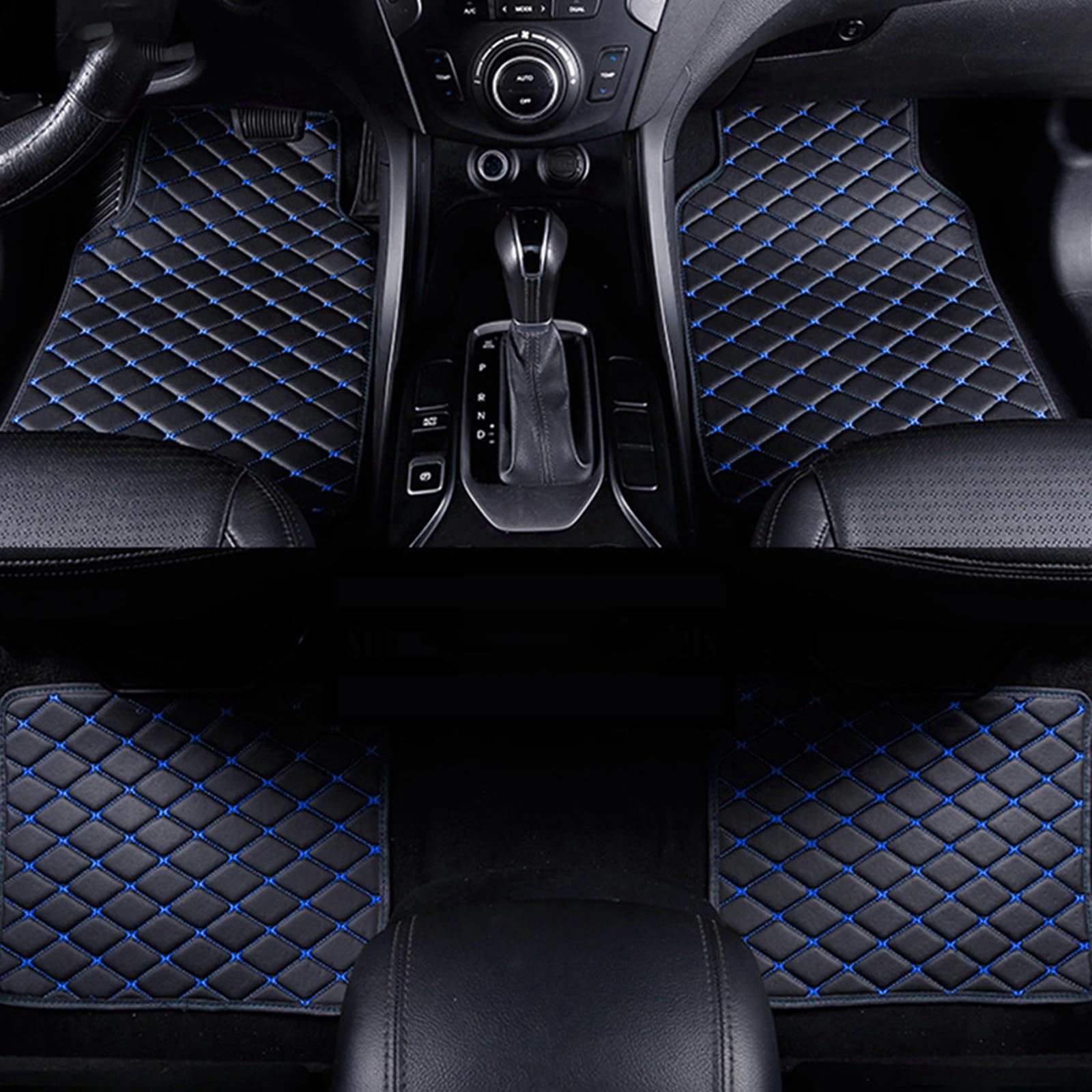 Customize Auto Fußmatten für Toyota Corolla Cross 2020 2021 2022 2023+, Premium Leder Allwetter Vorn Hinten Wasserdicht Anti Rutsch Schmutzmatte,- Black Blue von LAGNY