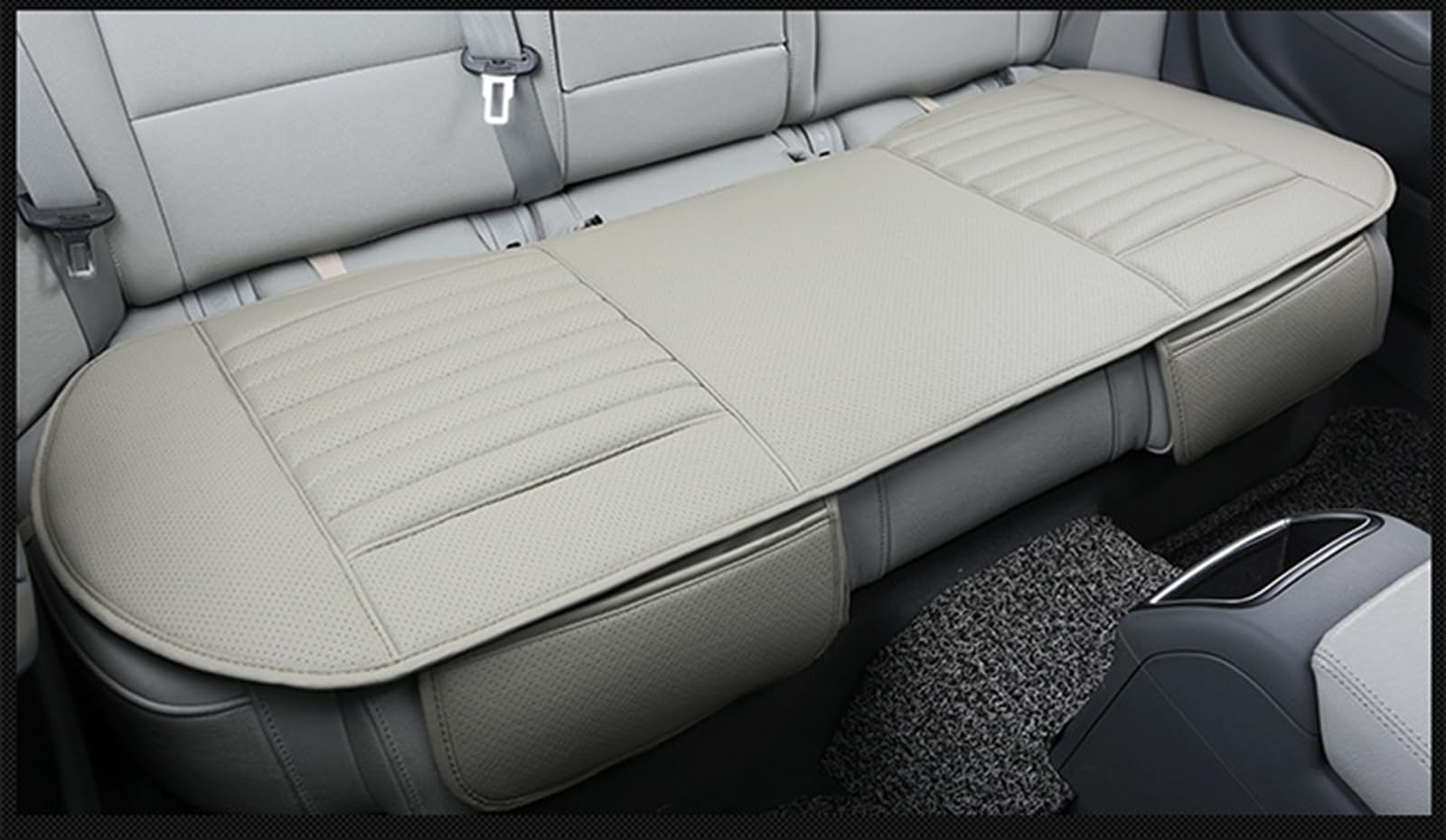 Memory Schaum Autositzkissen für BMW X5 E53 E70 F15 G05 / X6 E71 / F16 / G06 / X7 G07, Leder schutzt vor Schmutz Schweiß,C Elegant Gray-Rear mat von LAGNY