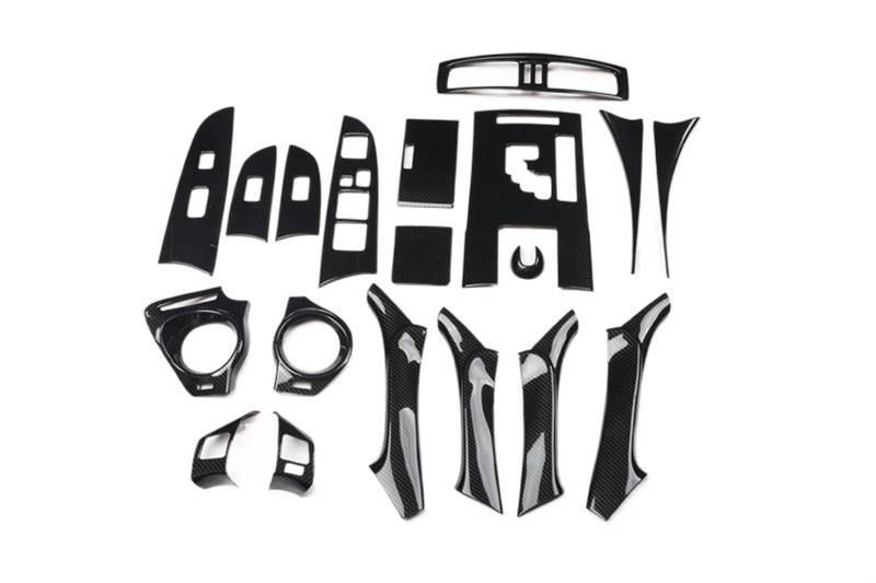 LAINGJINGMEI 19Pcs Carbon Fiber ABS Auto Innen Panel Kit Abdeckung Trim Styling Aufkleber Kompatibel for Lexus IS250 IS300 2006-2011(RHD) von LAINGJINGMEI