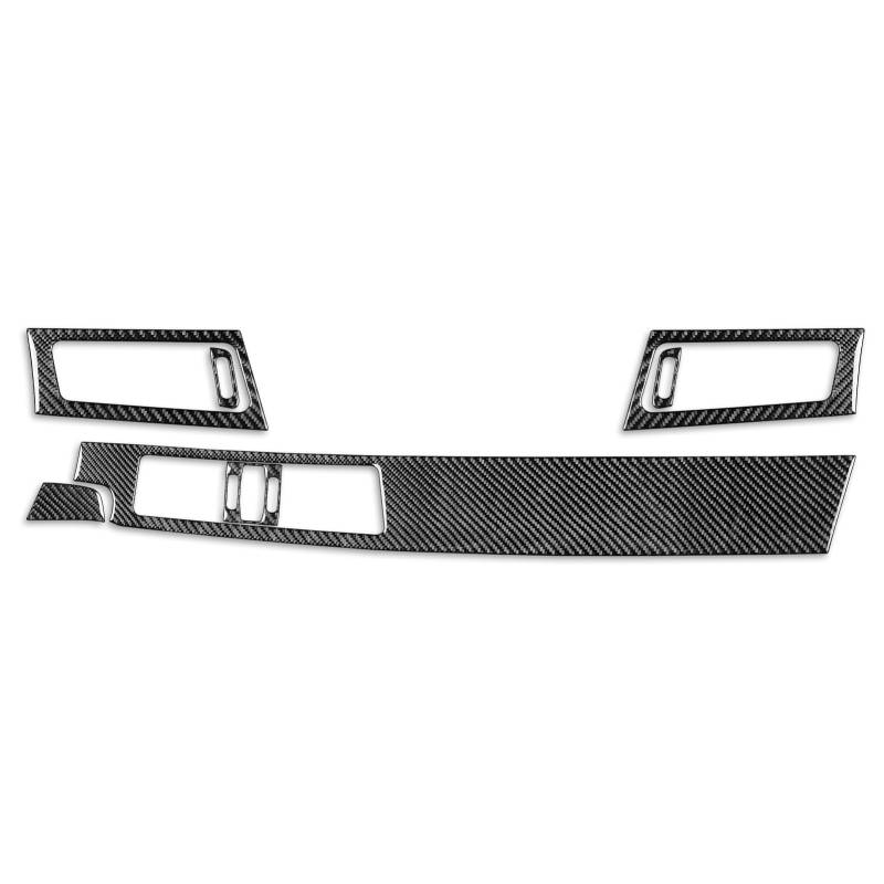 LAINGJINGMEI 7 Stück Kohlefaser-Luftauslass-Instrumenten-Abdeckung for rechte Seitenverkleidung, passend for Auto-Innendekoration, kompatibel mit BMW5 Serie E60 04–07(Black) von LAINGJINGMEI