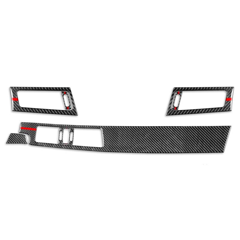 LAINGJINGMEI 7 Stück Kohlefaser-Luftauslass-Instrumenten-Abdeckung for rechte Seitenverkleidung, passend for Auto-Innendekoration, kompatibel mit BMW5 Serie E60 04–07(Black B) von LAINGJINGMEI