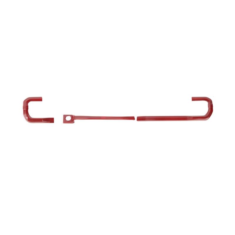 LAINGJINGMEI ABS Auto Center Konsole Dekorative Streifen Abdeckungen Aufkleber Kompatibel for F150 2021 2022 Interior Styling Zubehör(Red Carbon fiber1) von LAINGJINGMEI