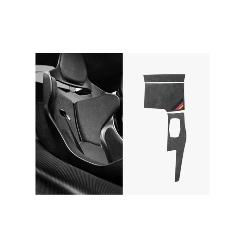 LAINGJINGMEI Alcantara Center Console Gear Shift Griff Panel Cover Trim kompatibel for BMW 5GT 6GT Serie G30 G38 2017-2022 Auto Aufkleber Zubehör(LHD 9002 Black) von LAINGJINGMEI
