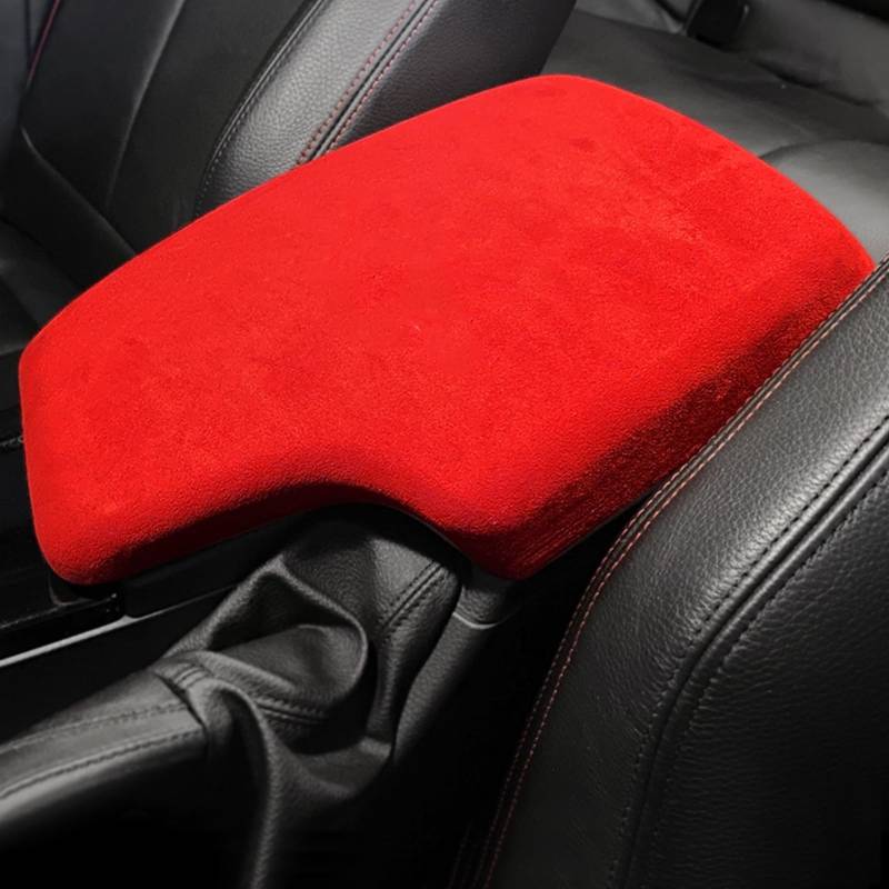 LAINGJINGMEI Alcantara Wildleder Wrap Auto Innen Armlehne Box Panel ABS Abdeckung Aufkleber Styling Kompatibel for F30 3 Serie 2013-2019 Zubehör(Red) von LAINGJINGMEI