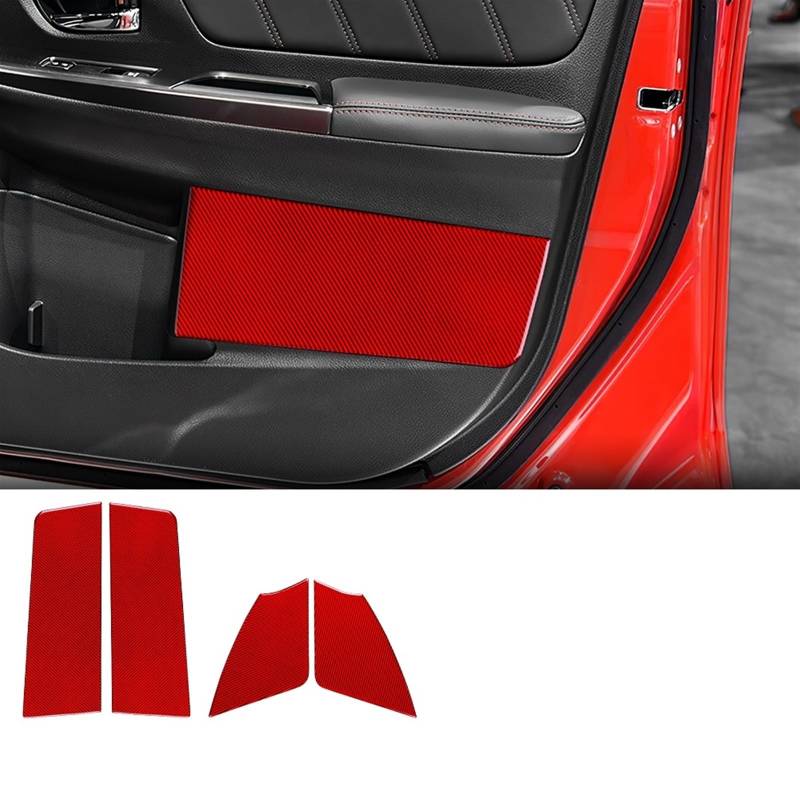 LAINGJINGMEI Aufkleber Kompatibel for Subaru WRX Limousine 2015-2021 Auto Vorne Hinten Tür Seite Panel Aufkleber Zubehör Innen Trim(Red Carbon) von LAINGJINGMEI