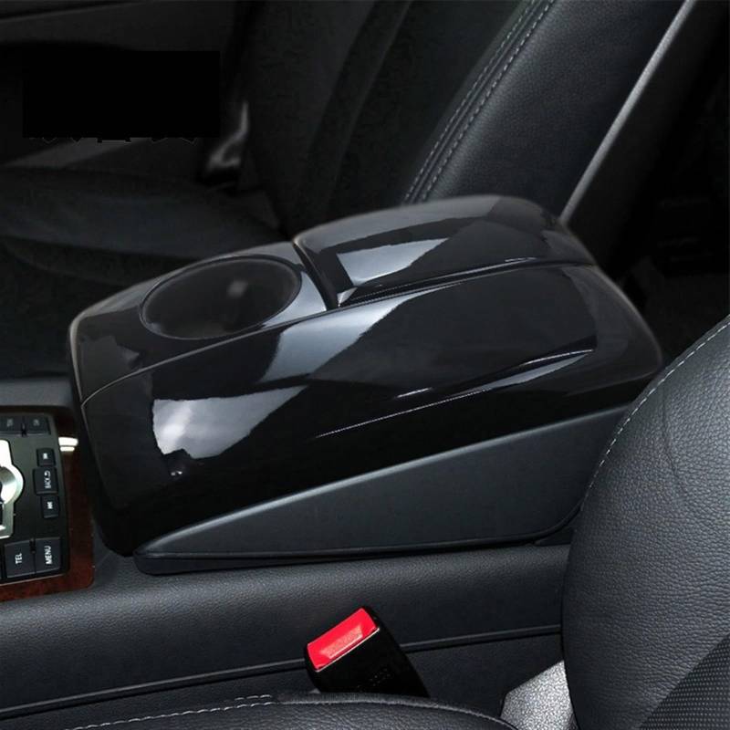 LAINGJINGMEI Auto Styling Mittelkonsole Aufräumen Armlehne Box Panel Dekoration Abdeckung Aufkleber Trim Kompatibel for Audi Q7 4l 2006-2015 Innen Zubehör(Black) von LAINGJINGMEI