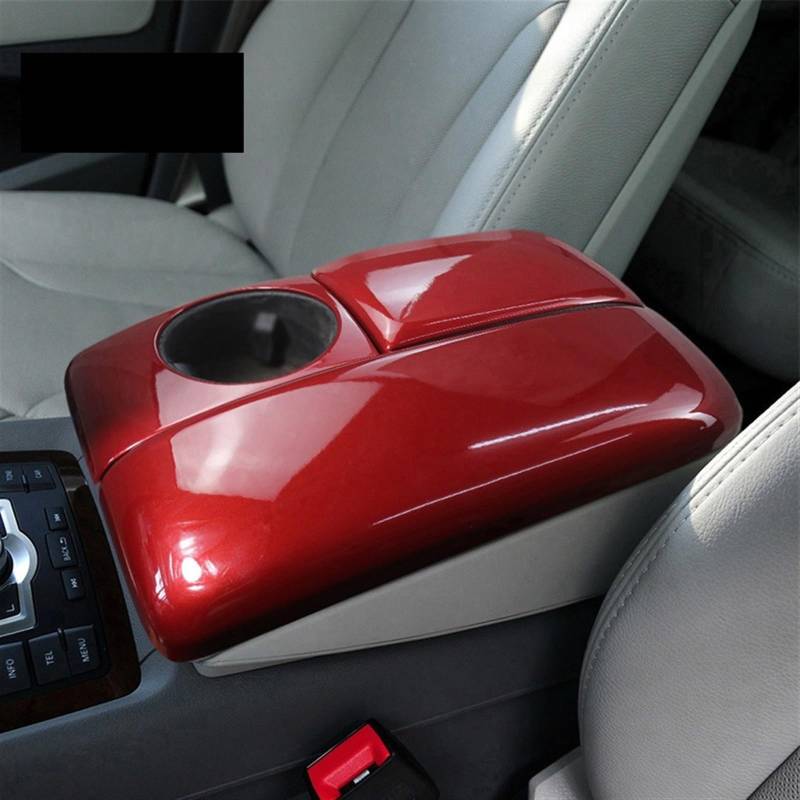 LAINGJINGMEI Auto Styling Mittelkonsole Aufräumen Armlehne Box Panel Dekoration Abdeckung Aufkleber Trim Kompatibel for Audi Q7 4l 2006-2015 Innen Zubehör(Red) von LAINGJINGMEI