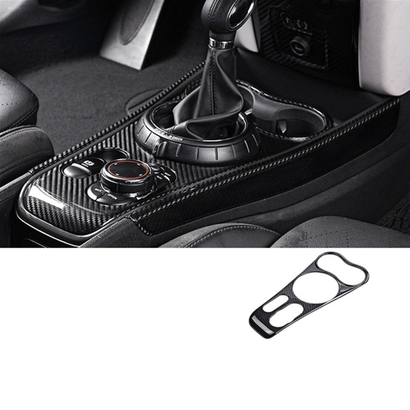 LAINGJINGMEI Kompatibel for BMW MIN Cooper S ONE F60 Countryman Clubman Cabrio INNENAUSSTATTUNG ZUBEHÖR Carbon Fiber Trim(Rear CF-02,1_F60 After 2018 FBT) von LAINGJINGMEI