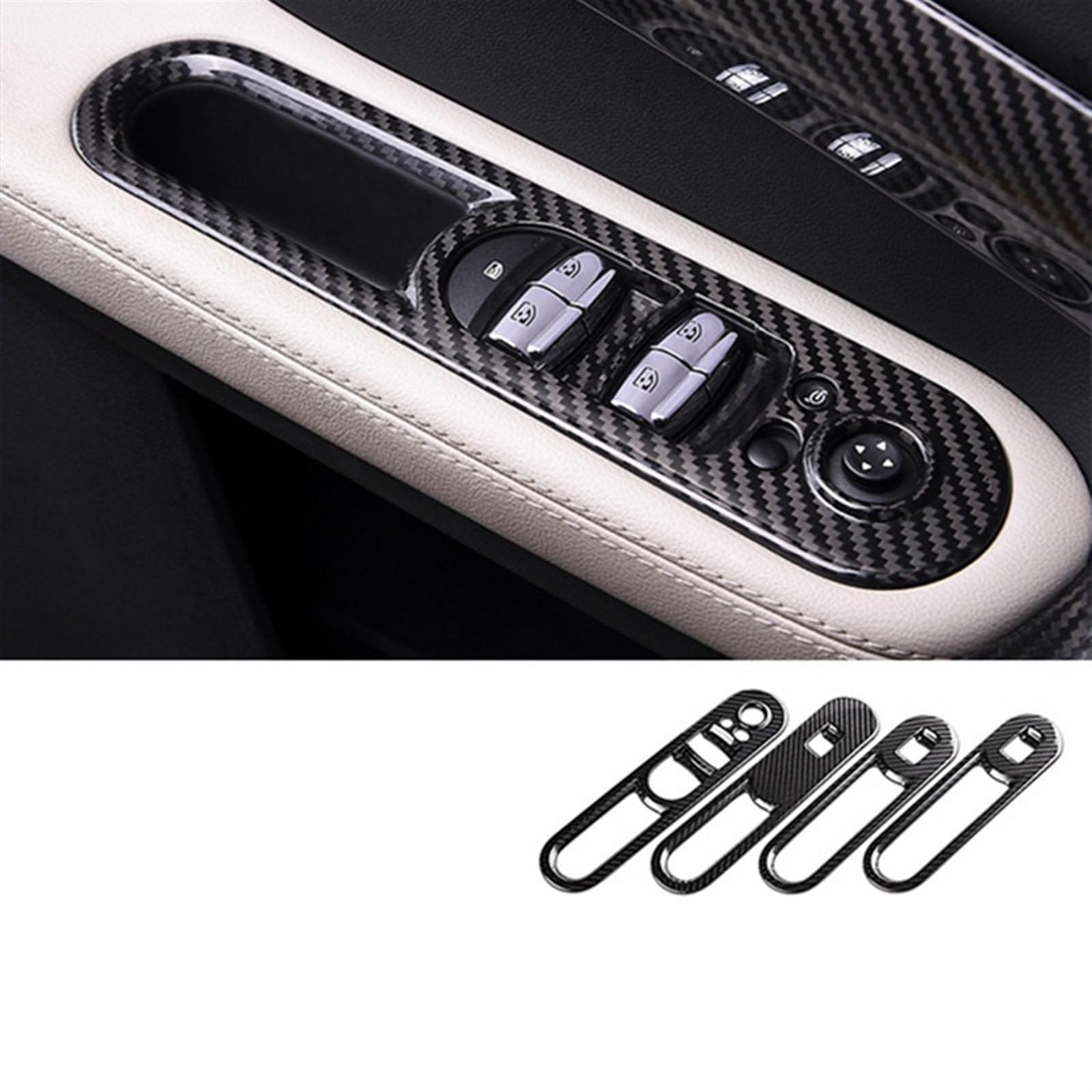 LAINGJINGMEI Kompatibel for BMW MIN Cooper S ONE F60 Countryman Clubman Cabrio INNENAUSSTATTUNG ZUBEHÖR Carbon Fiber Trim(Rear CF-11,1_F60 After 2018 FBT) von LAINGJINGMEI