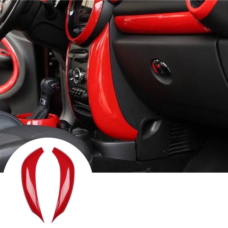 LAINGJINGMEI Kompatibel for MINI ONE Cooper S JCW R60 Countryman R61 PACEMAN Auto Klimaanlage Knopf Panel dekorative Aufkleber Innen Auto Zubehör(Red) von LAINGJINGMEI