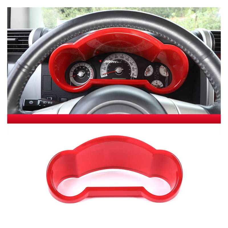 LAINGJINGMEI Kompatibel for Toyota FJ Cruiser 2007–2021, Auto-Mittelkonsole, Instrumententafel, Anzeige, Drehzahlmesser, Verkleidung, Rahmen, Aufkleber, Autozubehör(Red) von LAINGJINGMEI