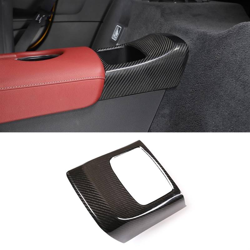 LAINGJINGMEI Kompatibel for Toyota GR Supra A90 2019-2022 Real Carbon Fiber Auto Zentrale Steuerung Armlehne Box Lagerung Abdeckung Trim Aufkleber Auto Zubehör(Style B Black) von LAINGJINGMEI