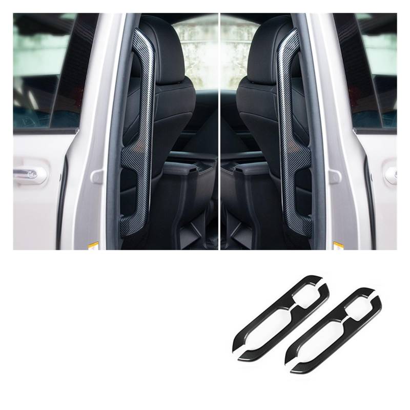 LAINGJINGMEI Kompatibel for Toyota Sienna 2022 Mittlere Reihe Armlehne Schutzhülle Carbon Faser Auto Türgriff Abdeckung Trim Aufkleber Auto Zubehör(Carbon Fiber) von LAINGJINGMEI