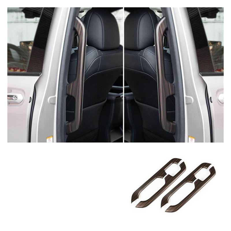 LAINGJINGMEI Kompatibel for Toyota Sienna 2022 Mittlere Reihe Armlehne Schutzhülle Carbon Faser Auto Türgriff Abdeckung Trim Aufkleber Auto Zubehör(Imitation Wood) von LAINGJINGMEI