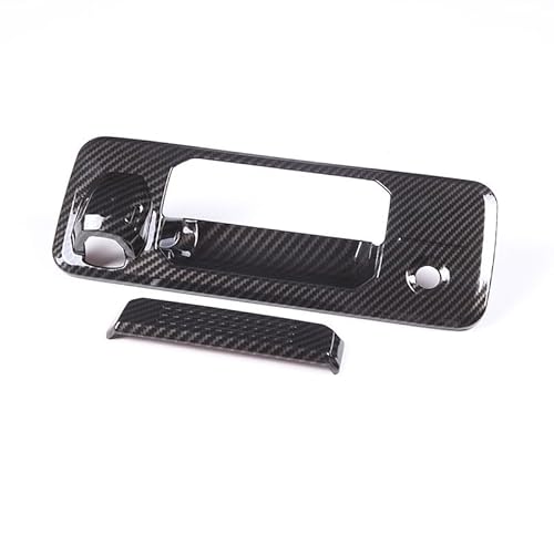 LAINGJINGMEI Kompatibel for Toyota Tundra 2014-21 ABS Auto Hinten Tür Heckklappe Griff Schalter Taste Stamm Türgriff Abdeckung Trim Aufkleber Auto Zubehör(Carbon Fiber) von LAINGJINGMEI