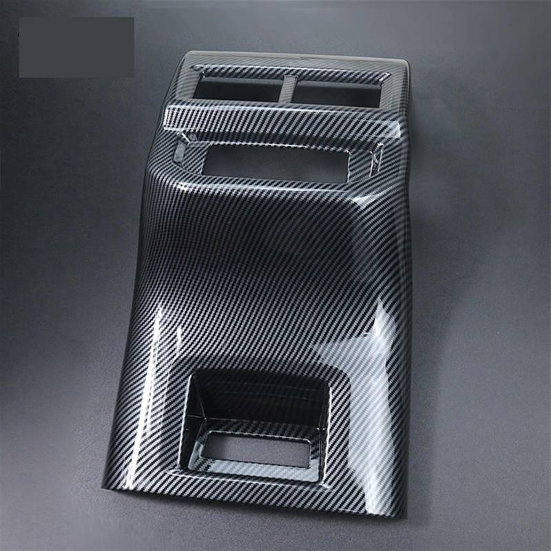 LAINGJINGMEI Kompatibel for VW Teramont 2021-2022 Innen Auto Control Armlehne Hinten Klimaanlage Outlet Vent Dekoration Abdeckung Aufkleber Trim(Carbon Fiber Color) von LAINGJINGMEI