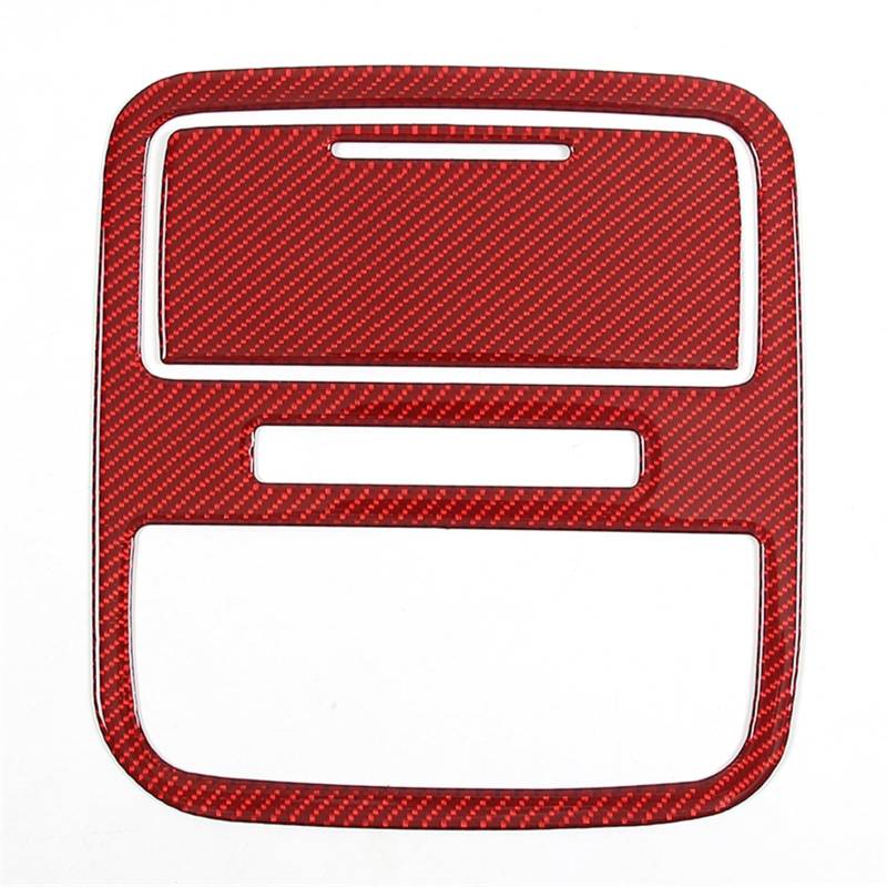 LAINGJINGMEI Leselicht-Rahmenverkleidung, kompatibel for Pilot 2015–2019, Auto-Front-Leselampen-Panel-Aufkleber, weiche Kohlefaser, Autozubehör, 2 Stück(Red Carbon fibe) von LAINGJINGMEI