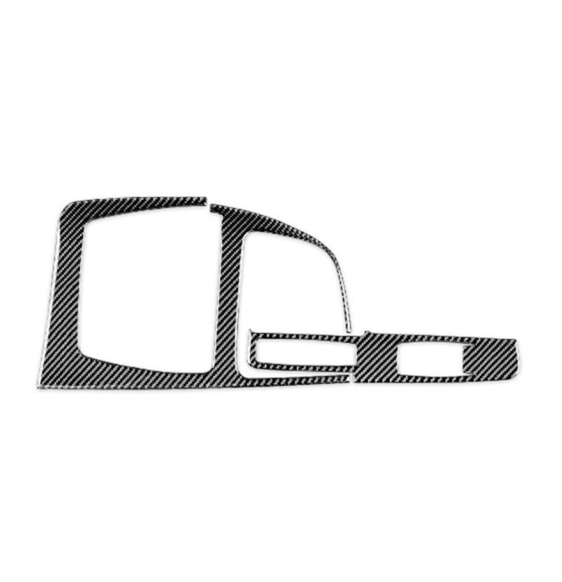LAINGJINGMEI Real Carbon Fiber Kompatibel for BMW X1 F48 X2 F39 2018-2022 Auto Konsole Getriebe Shift Panel Out Rahmen Aufkleber Innen Trim Zubehör(LHD-Black) von LAINGJINGMEI
