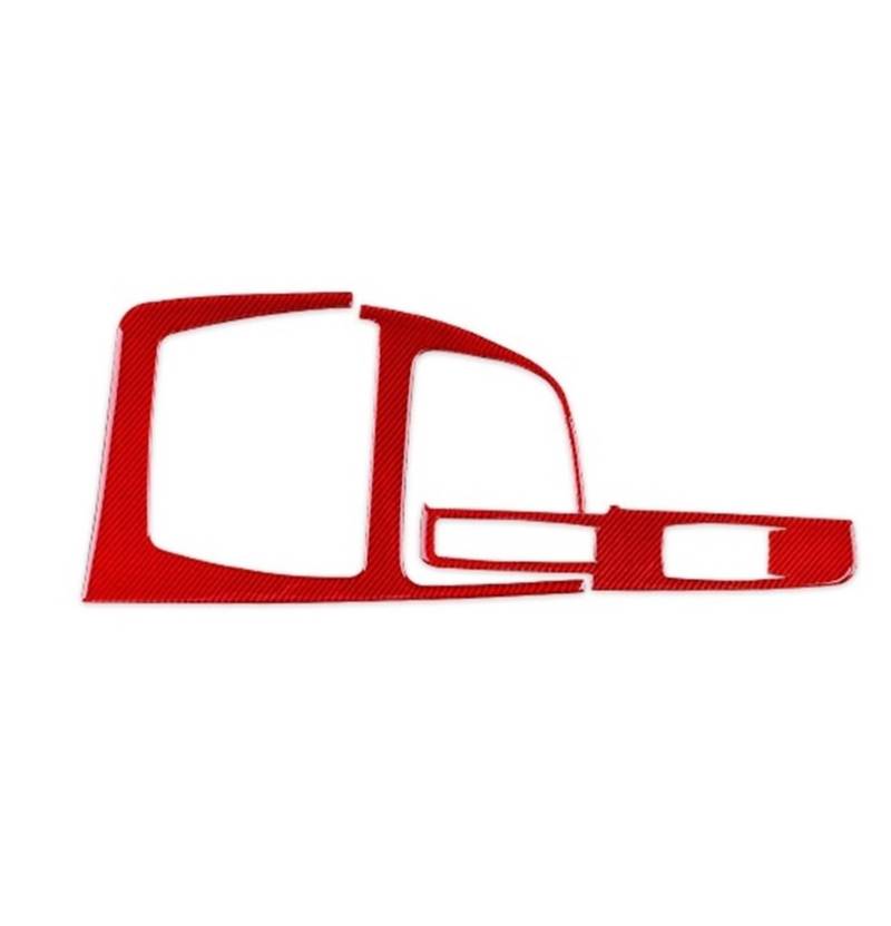 LAINGJINGMEI Real Carbon Fiber Kompatibel for BMW X1 F48 X2 F39 2018-2022 Auto Konsole Getriebe Shift Panel Out Rahmen Aufkleber Innen Trim Zubehör(LHD-Red) von LAINGJINGMEI