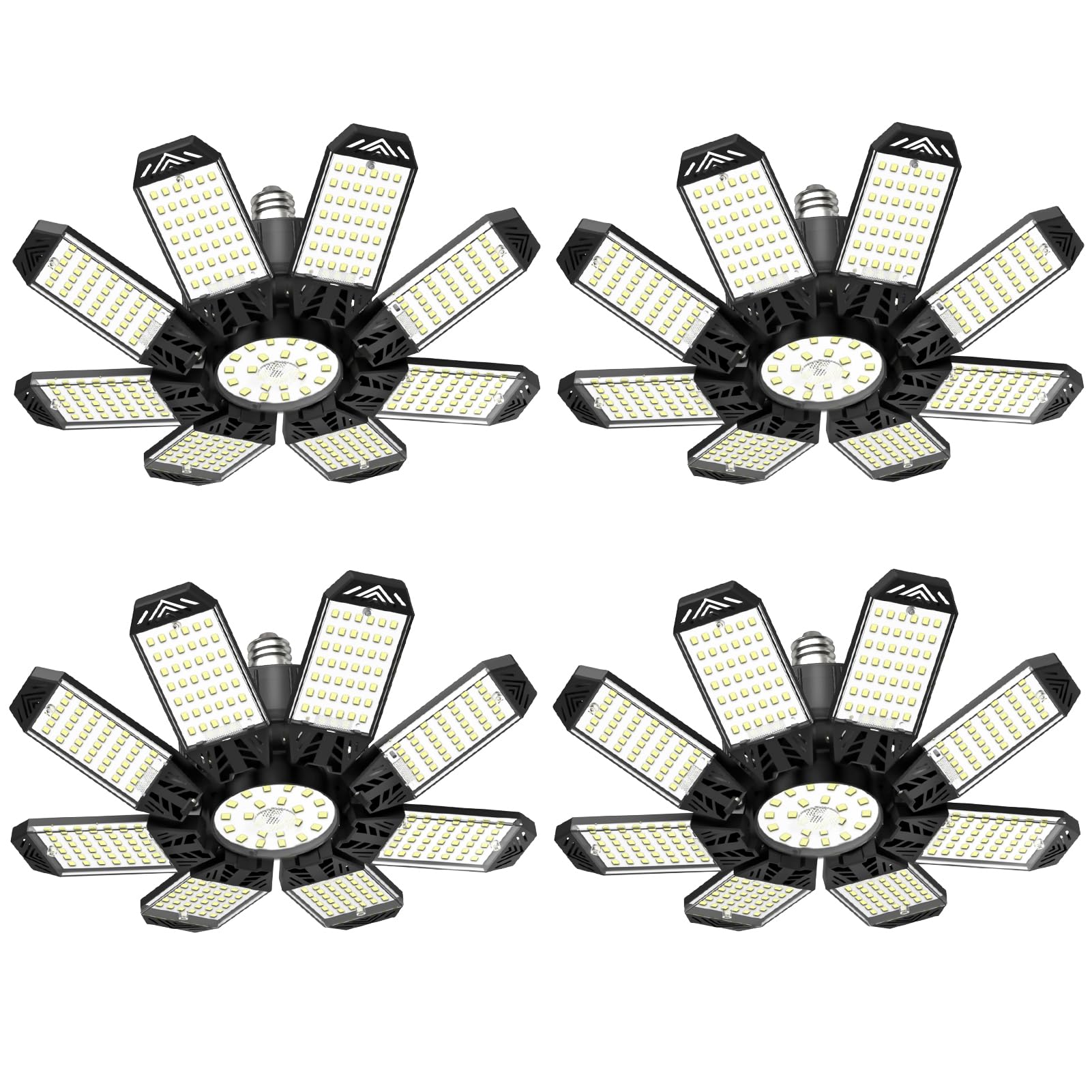 Garagenlampe LED 210W - 4 Stück 21000LM 6500K Sehr Helle LED Werkstatt Deckenleuchte mit 8+1 verstellbarem Panel, Einschraubbare E26/E27 Fassungen Garagenbeleuchtung für Garage, Lager, Keller Garagenlampe LED 210W - 4 Stück 21000LM 6500K Sehr Helle LED Werkstatt Deckenleuchte mit 8+1 verstellbarem Panel, Einschraubbare E26/E27 Fassungen Garagenbeleuchtung für Garage, Lager, Keller von LAMLAMCK