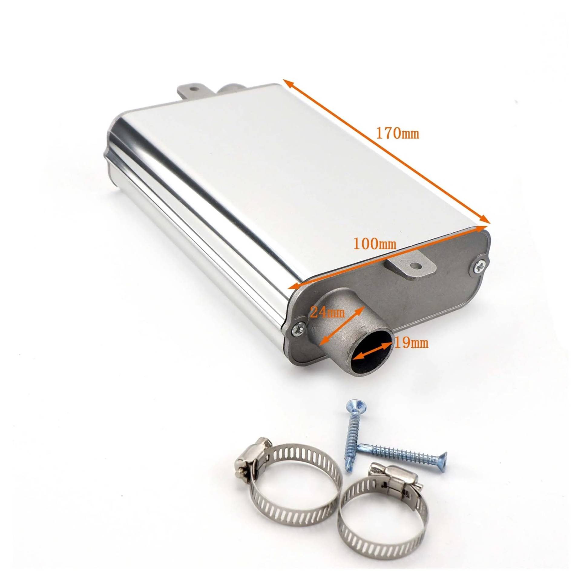 24 mm Schalldämpfer, verbesserte Klemmhalterung, Auto-Luft-Diesel-Standheizung, Auspuffrohr, Edelstahl, passend for Webasto Eberspacher(Upgraded Silver) von LANAPPTLTG