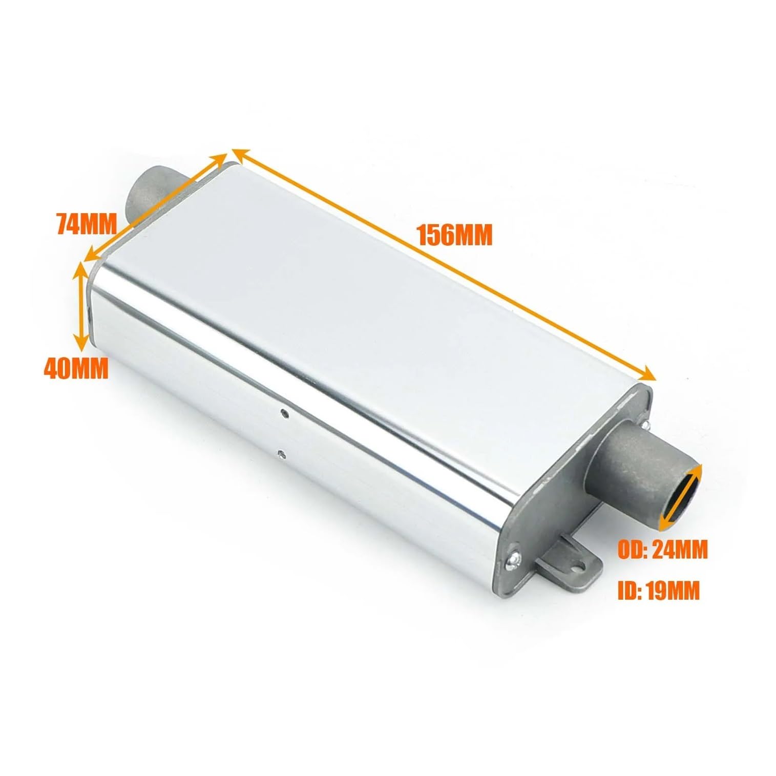 24 mm Schalldämpfer S gebogenes Luft-Diesel-Standheizungs-Auspuffrohr aus Aluminiumlegierung, klein, mittel, groß, passend for Auto, LKW, Wohnmobil, Van(Medium Silver) von LANAPPTLTG