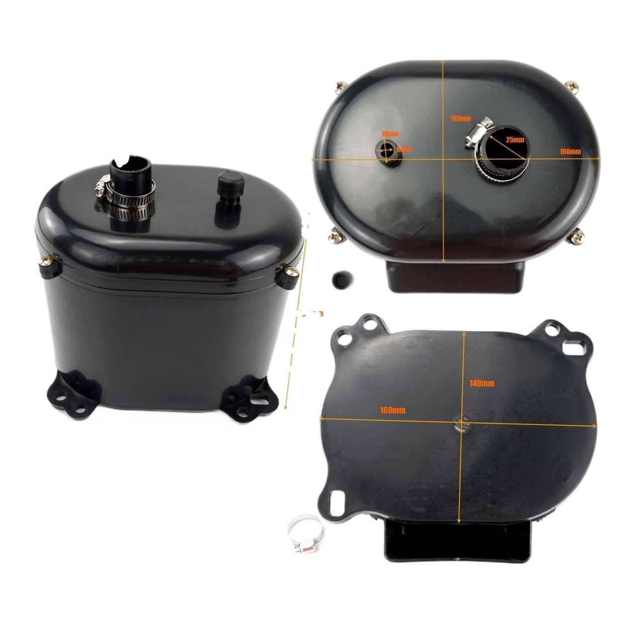 25 mm verbesserter Luftfilter-Schalldämpfer, Ersatz for Luft-Diesel-Parkheizung, passend for Webasto Eberspacher, Schwarz und Rot(Type A) von LANAPPTLTG