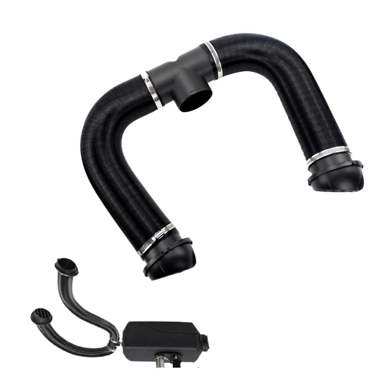 42/60/75mm Auto Heizung TY Rohr Kanal Warmluftauslass Schwarz Passend for Webasto Eberspacher Propex Parkplatz Dieselheizung(2x75mm pipe n T) von LANAPPTLTG