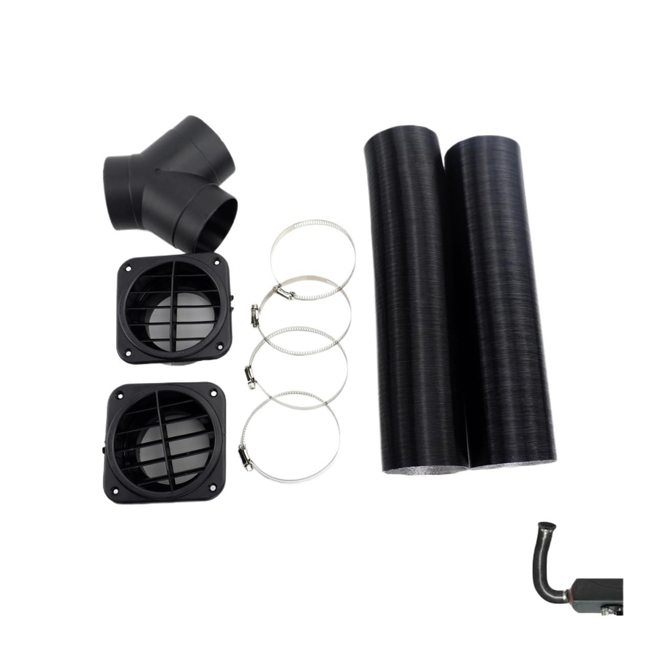 42/60/75mm Auto Heizung TY Rohr Kanal Warmluftauslass Schwarz Passend for Webasto Eberspacher Propex Parkplatz Dieselheizung(2x75mm pipe n Y) von LANAPPTLTG